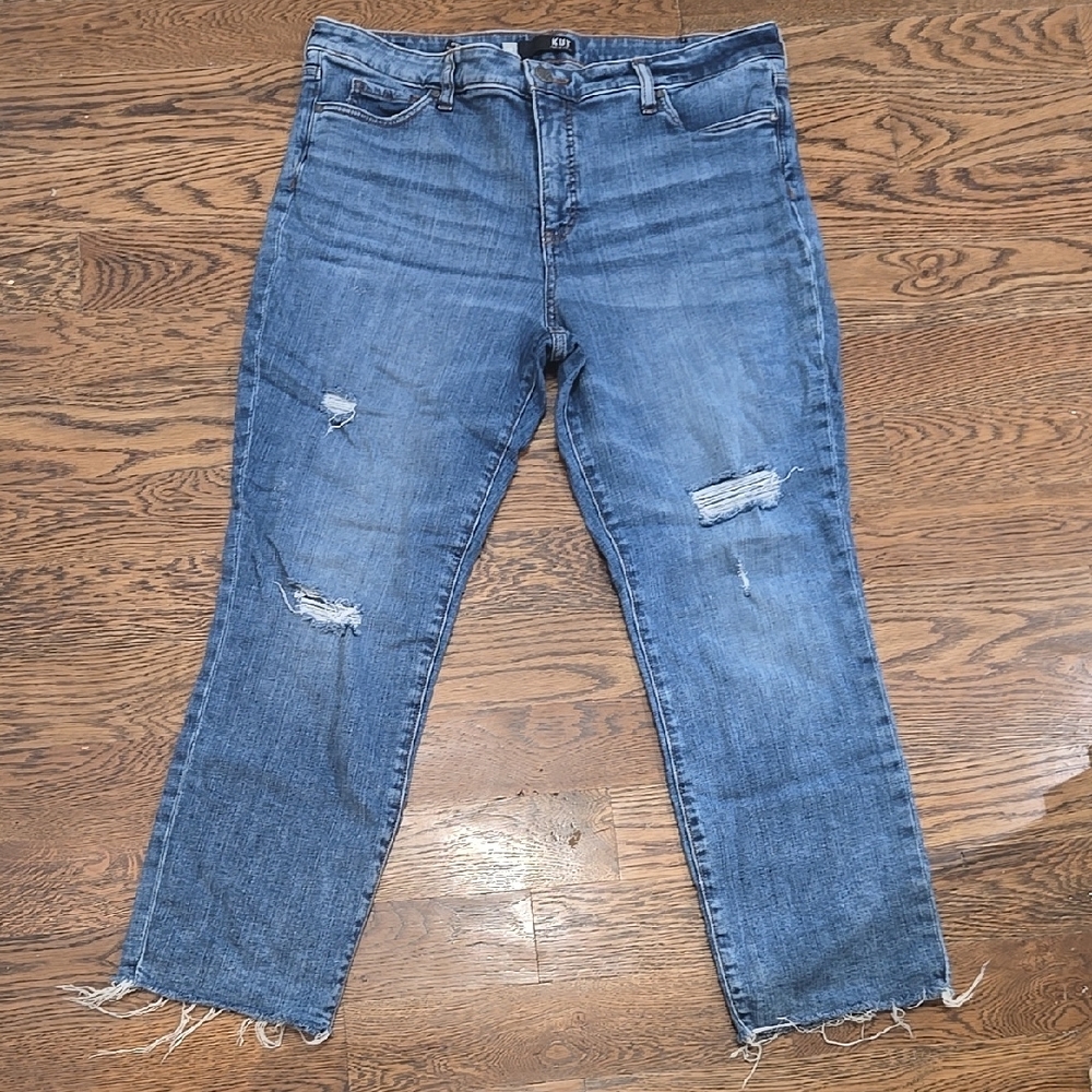Kut from the Kloth Ripped Blue Ankle Jeans